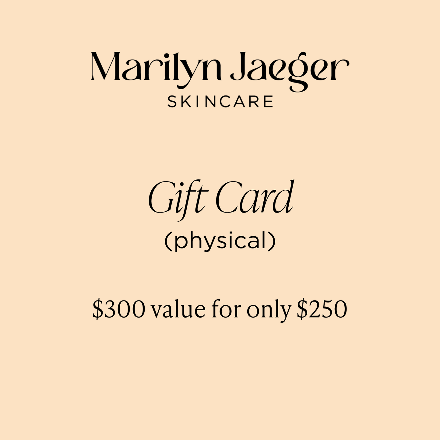 $300 Gift Card for $250 - Holiday Special (physical)